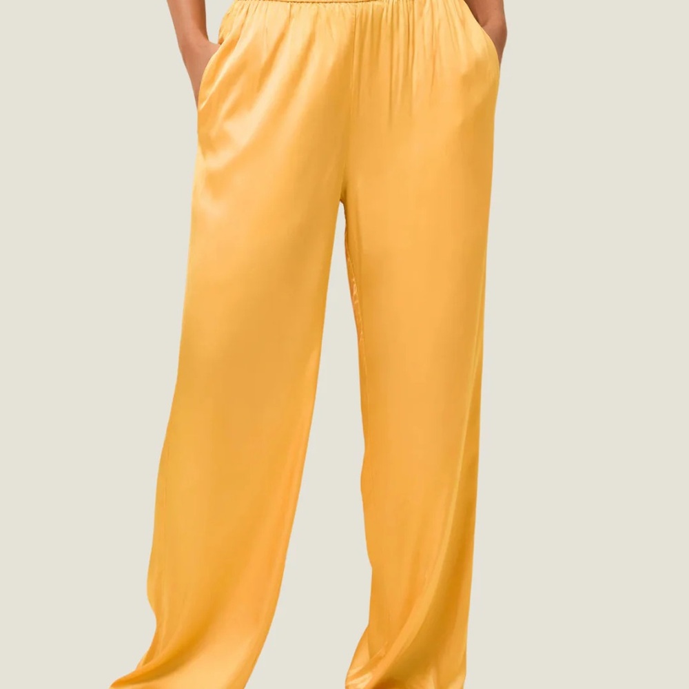 SOLID & STRIPED The Monaco Vibrant Orange Silky Pants